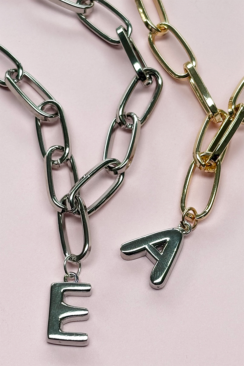 BUBBLE INITIAL - Silver letter