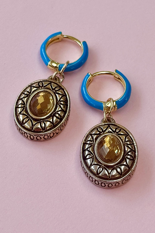 PL X RI - Blue enamel & oval gems #Archive price