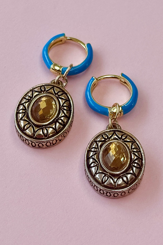 PL X RI - Blue enamel & oval gems #Archive price