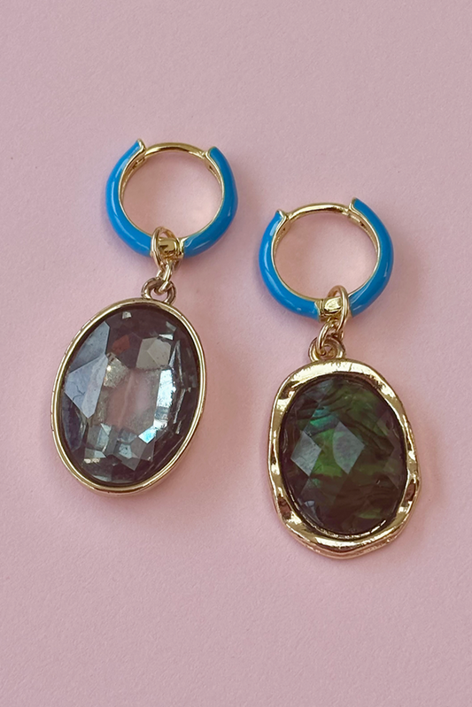 PL X RI - Blue enamel & green gems