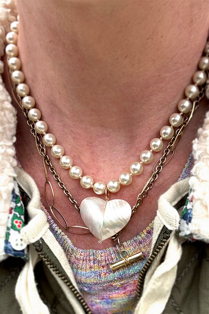 PL X RI - Heart pearl necklace